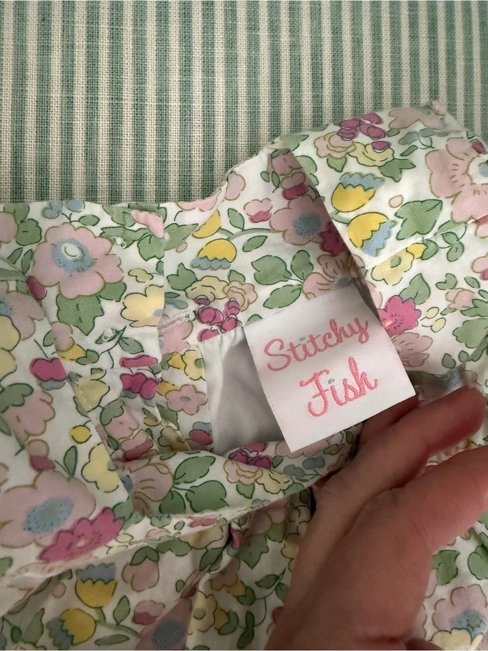 Stitchy Fish Floral Pink Strawberry Pocket Dress or Set - 18M